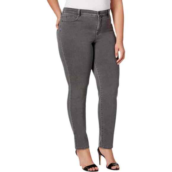 Style & Co Tummy Control High Rise Slim Leg Jeans 24W Grey - Picture 1 of 6